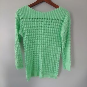 Apt. 9 Vivit Mint Creen Open Weave pull on Sweater